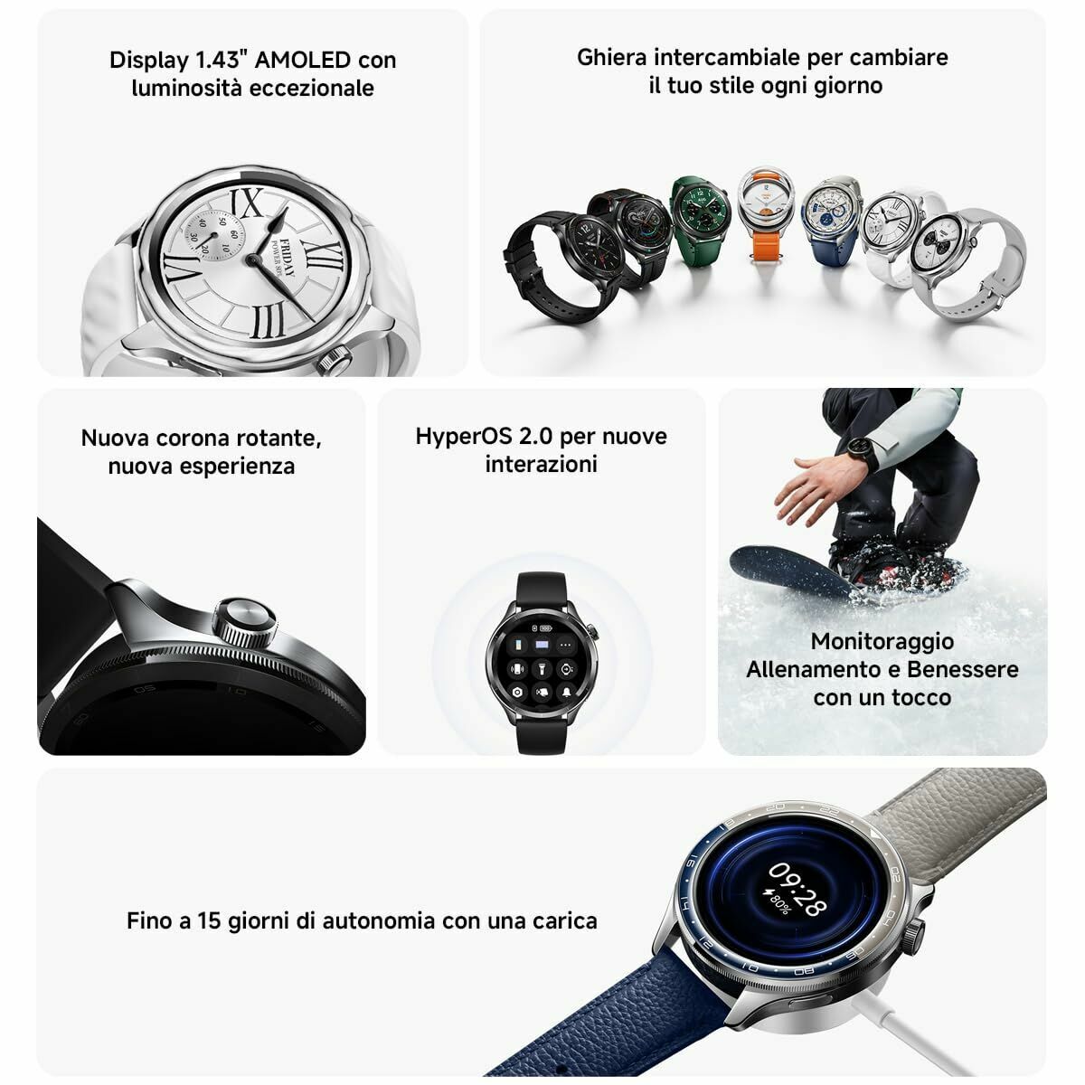 Smartwatch Xiaomi BHR9197GL Silver 1,43"-6